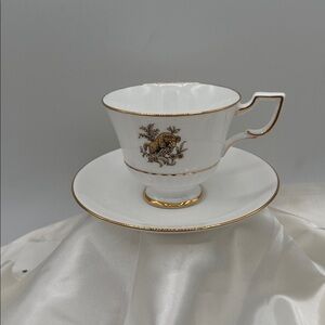 Royal Tuscan fine English bone china cup and saucer with  Aries zodiac sign.